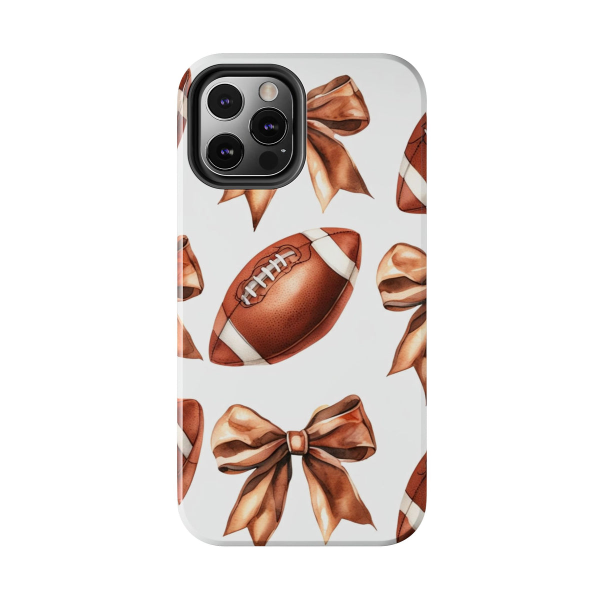 Tough Phone Case – Football & Bow Pattern