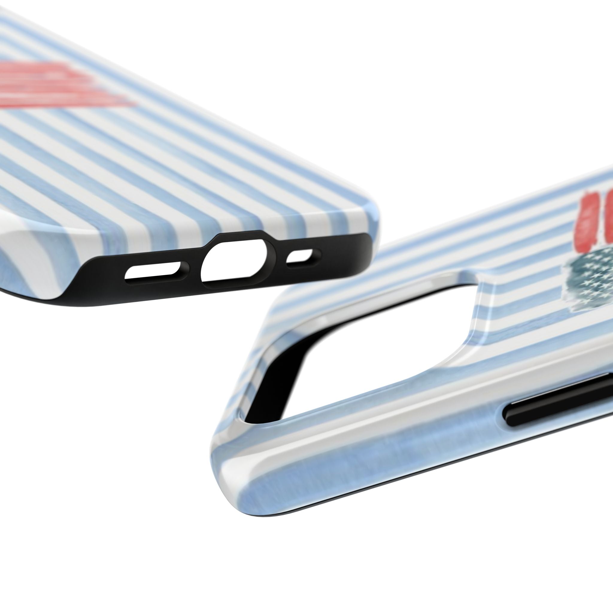 American Flag Watercolor Tough Phone Case — Blue Striped Patriotic Phone Case