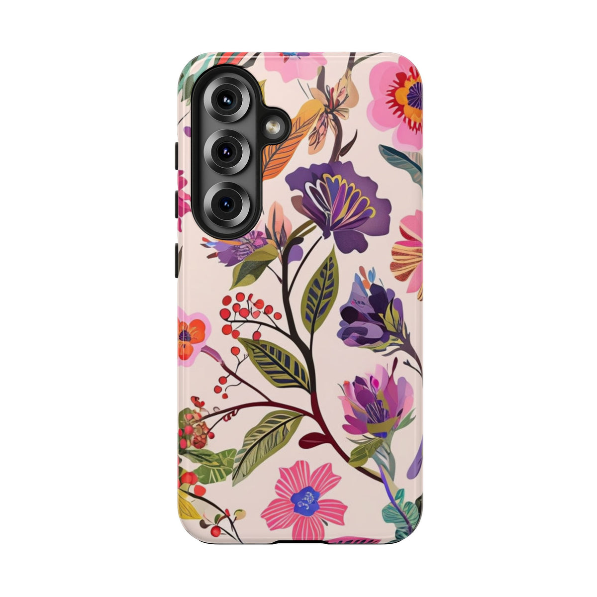 Floral Tough Phone Case – Colorful Botanical Flower Design