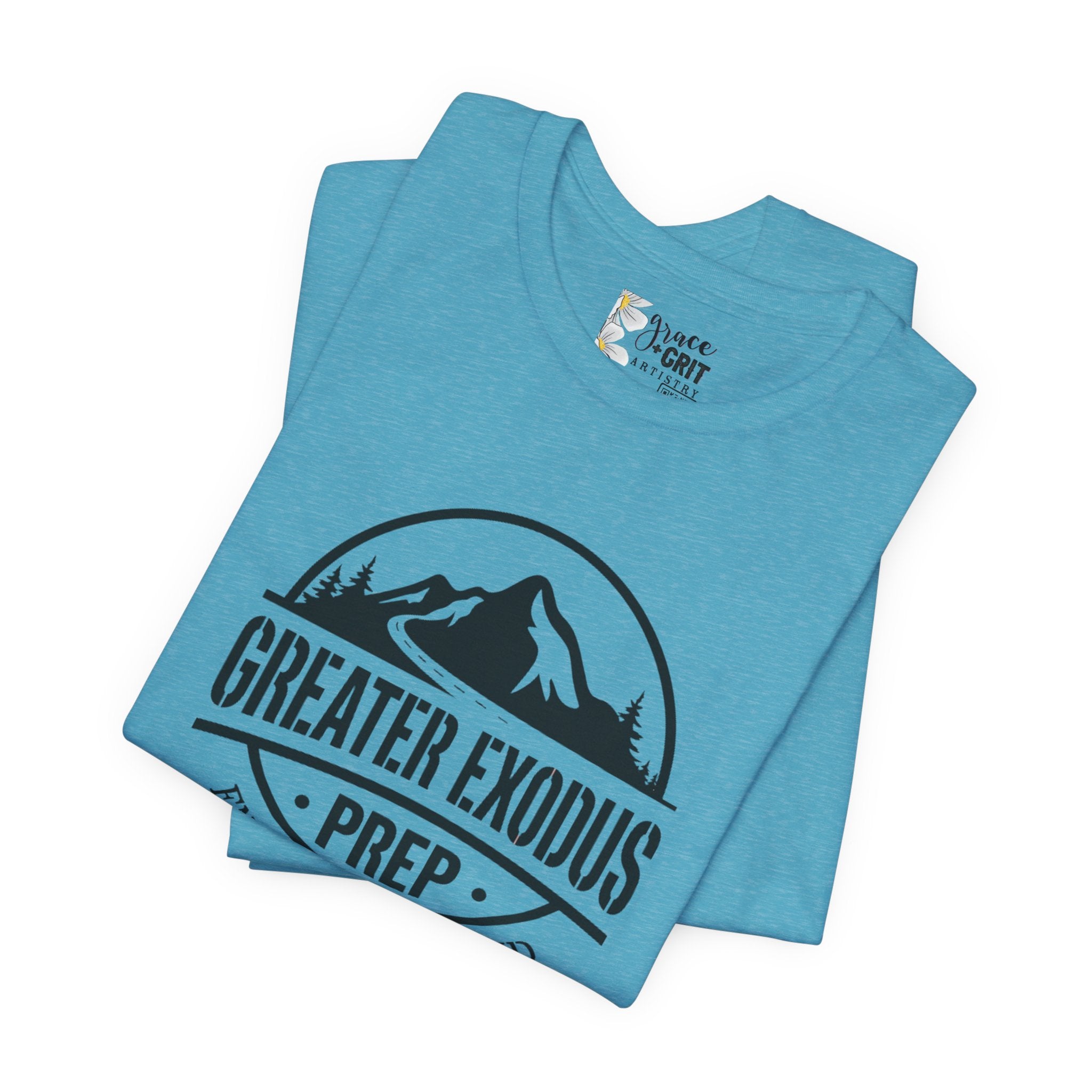 Greater Exodus Prep T-Shirt — Mountain Logo “Endure to the End” Adventure Tee
