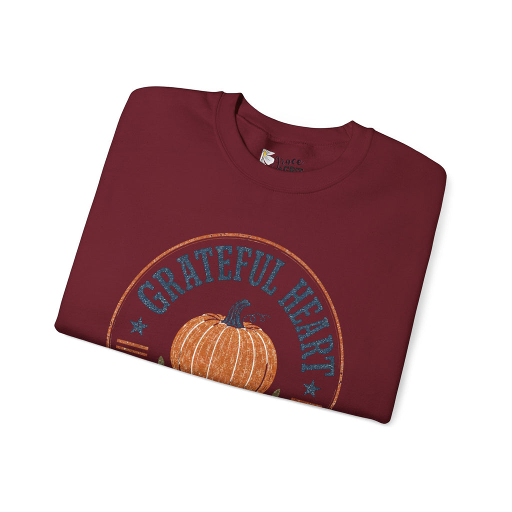 Grateful Heart Pumpkin Sweatshirt – Fall Homeschool Crewneck