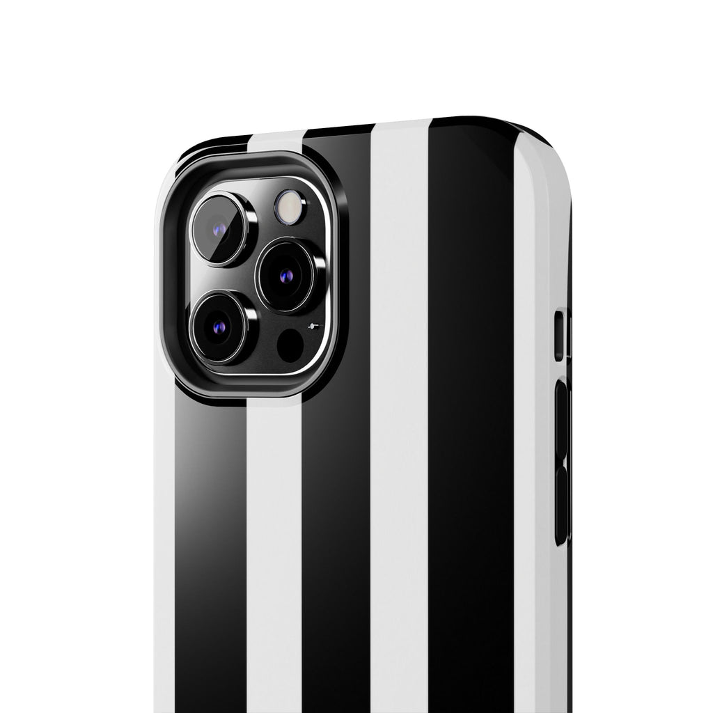 Black & White Bold Stripe Phone Case — Tough Protective Cover