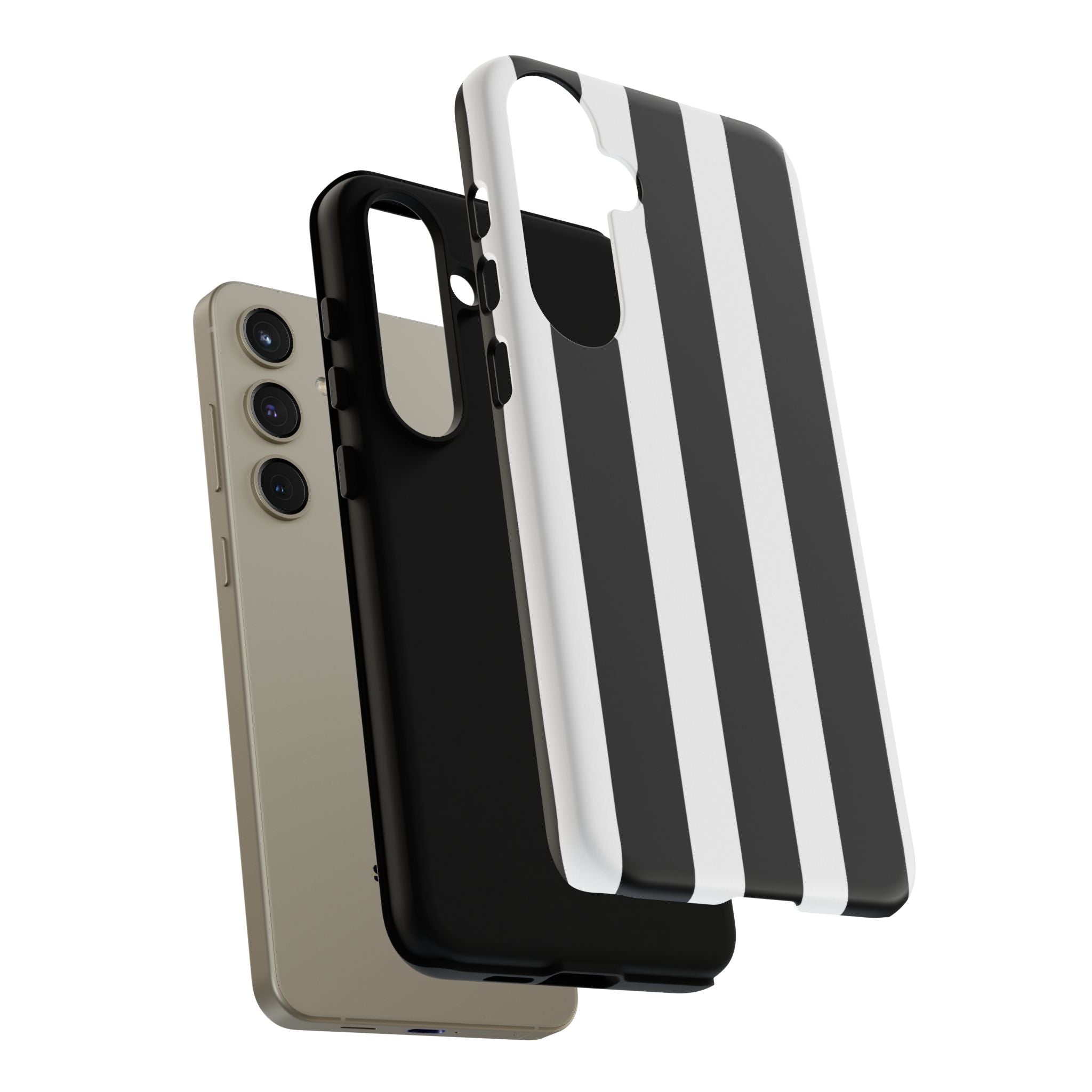 Black & White Vertical Stripe Phone Case — Tough Protective iPhone Cover