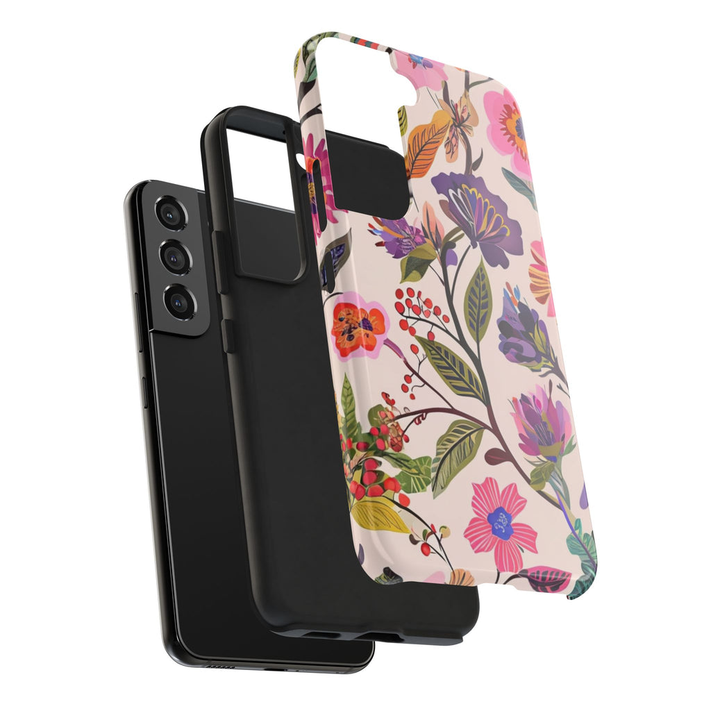 Floral Tough Phone Case – Colorful Botanical Flower Design