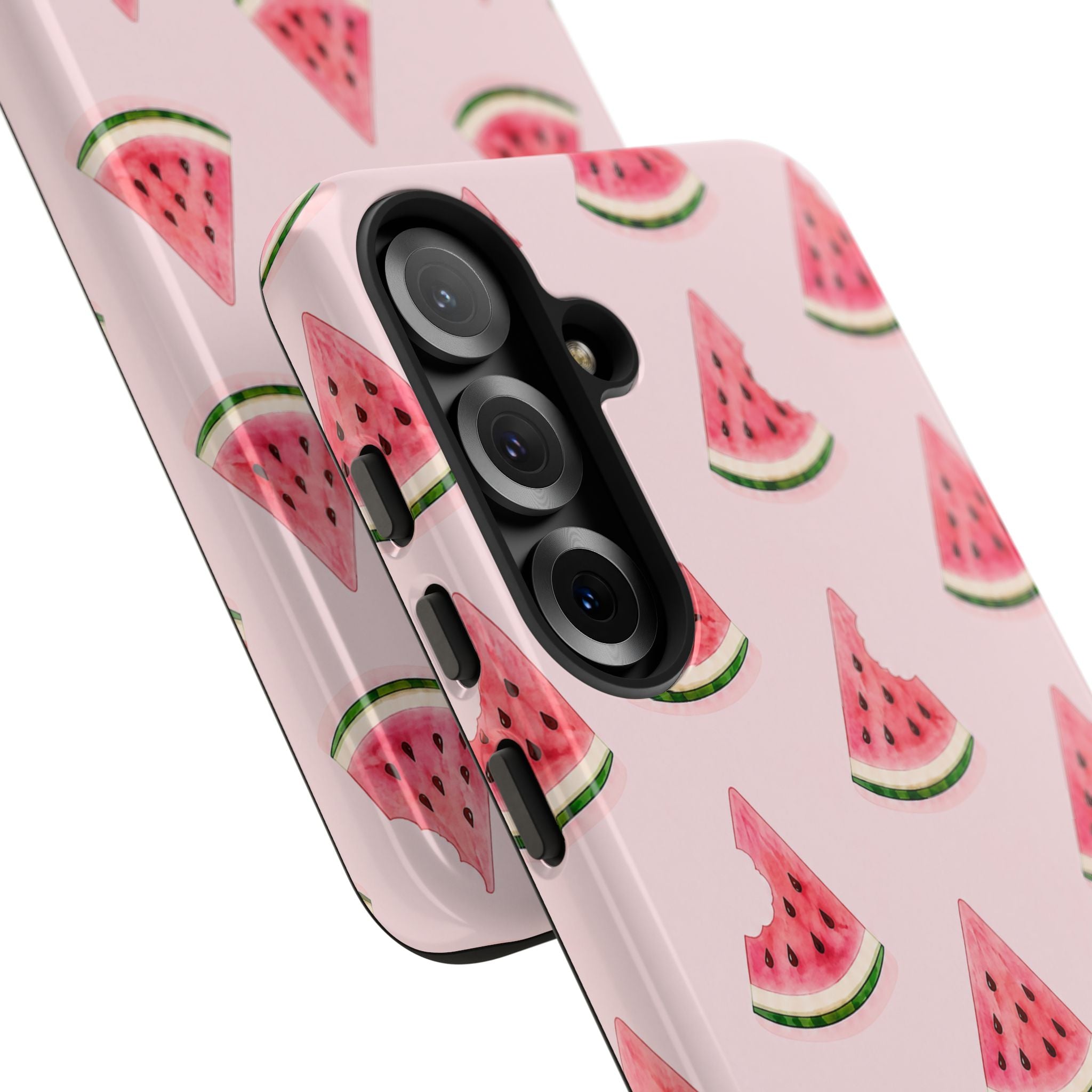 Watermelon Pattern Tough Phone Case — Pink Fruit Slice Protective Case
