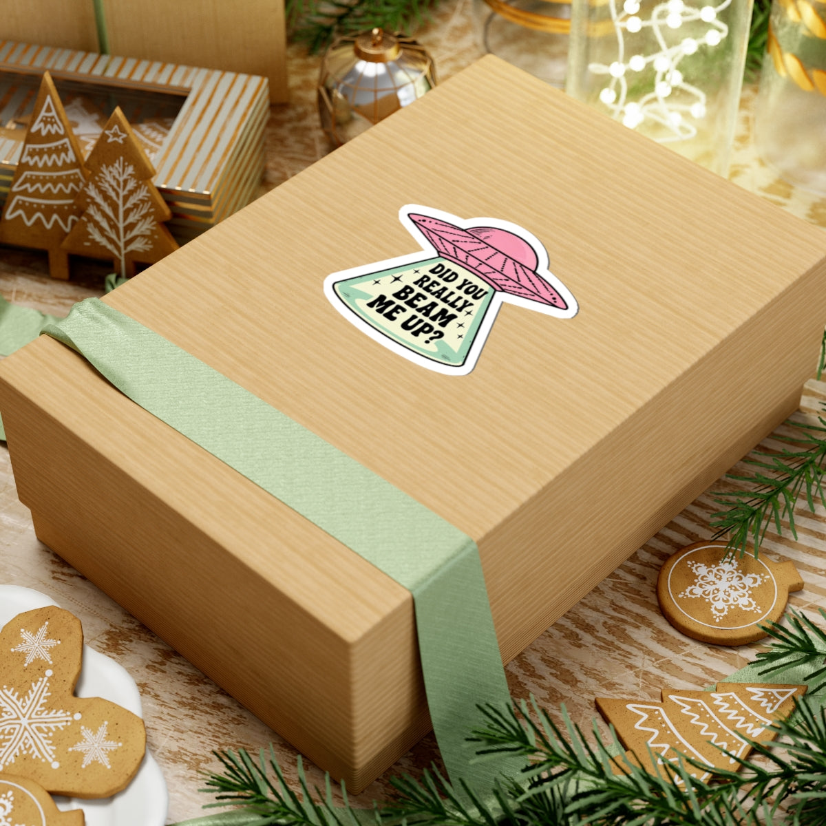 Did You Really Beam Me Up? UFO Kiss-Cut Sticker