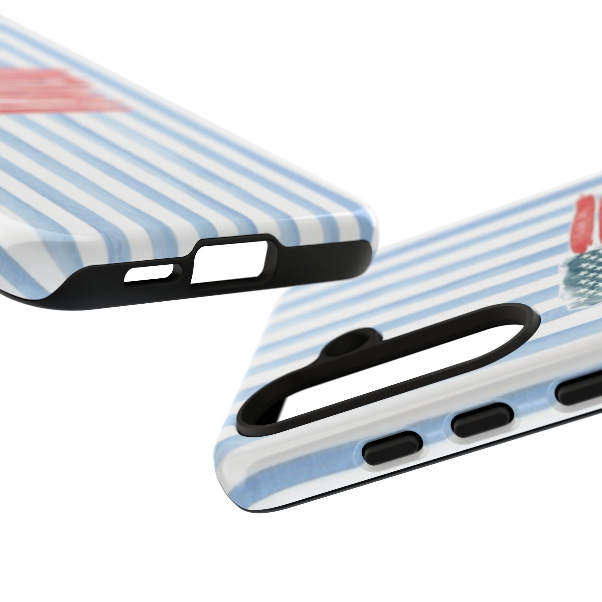 American Flag Watercolor Phone Case - Blue Stripe Tough Case
