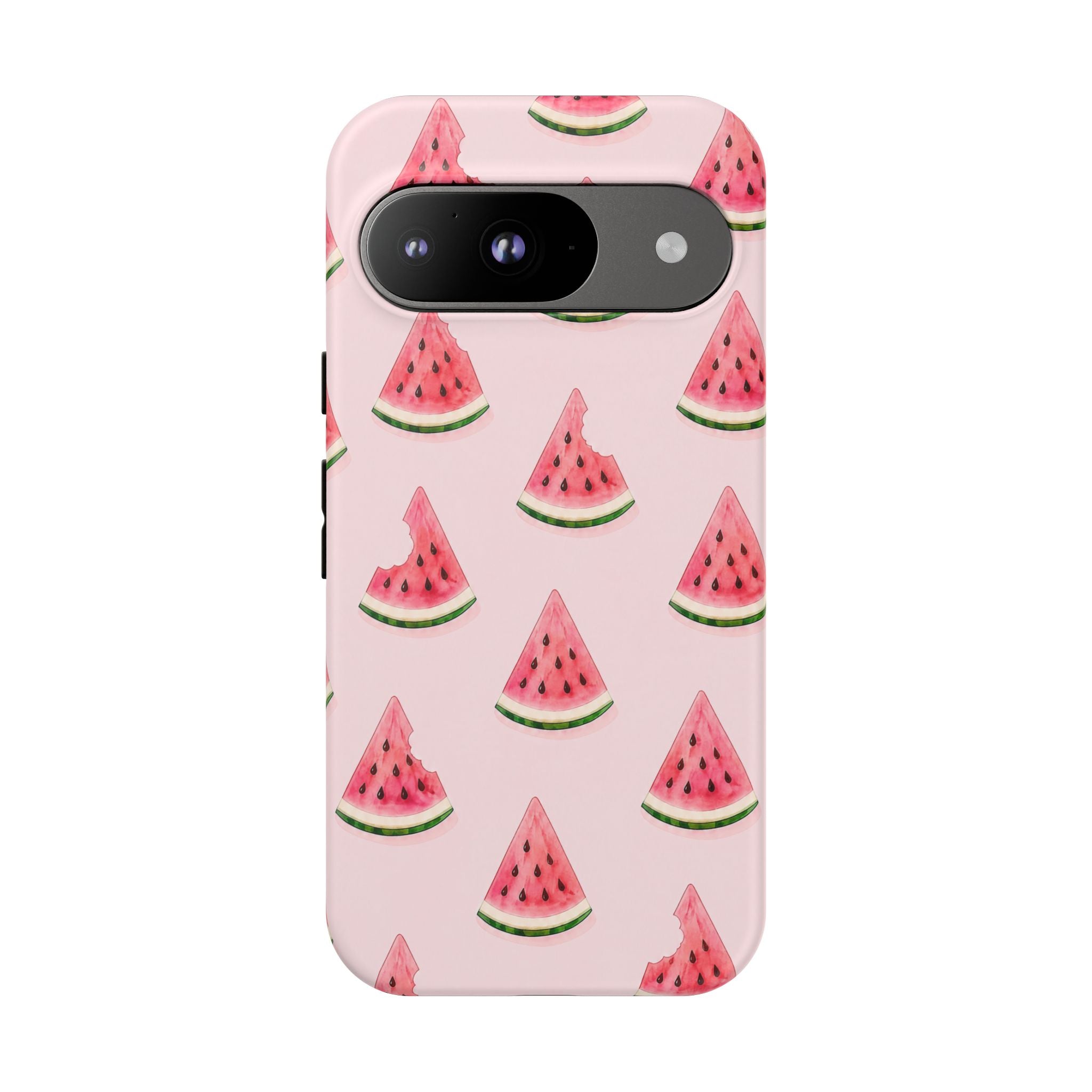 Watermelon Pattern Tough Phone Case — Pink Fruit Slice Protective Case