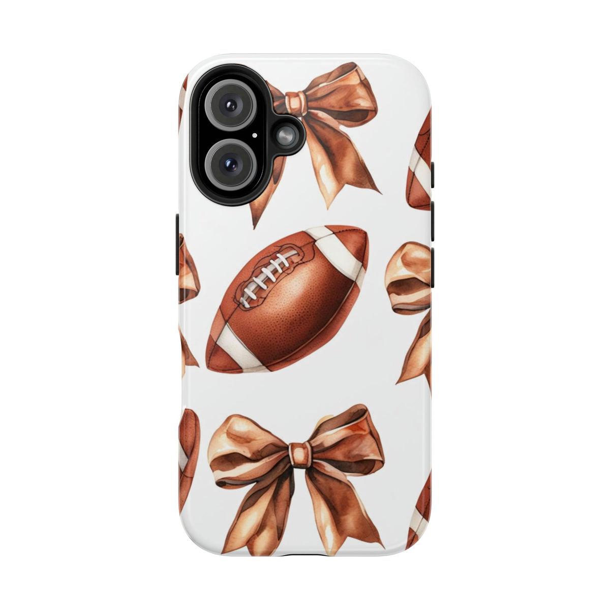 Tough Phone Case – Football & Bow Pattern