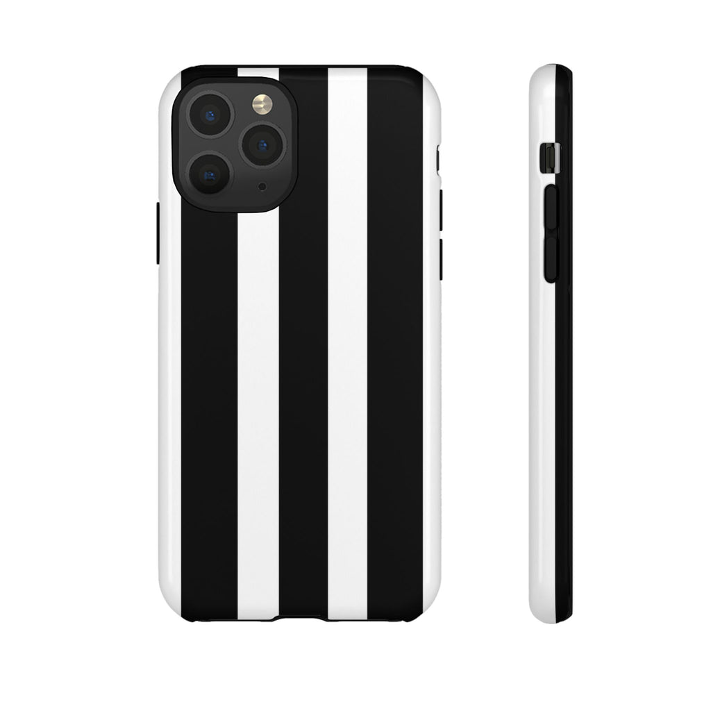 Black & White Vertical Stripe Phone Case — Tough Protective iPhone Cover