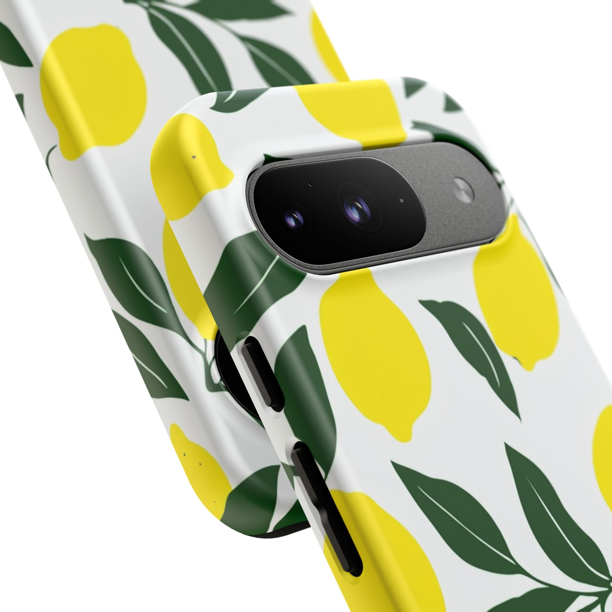 Lemon Pattern Tough Phone Case — Bright Citrus Protective Cover