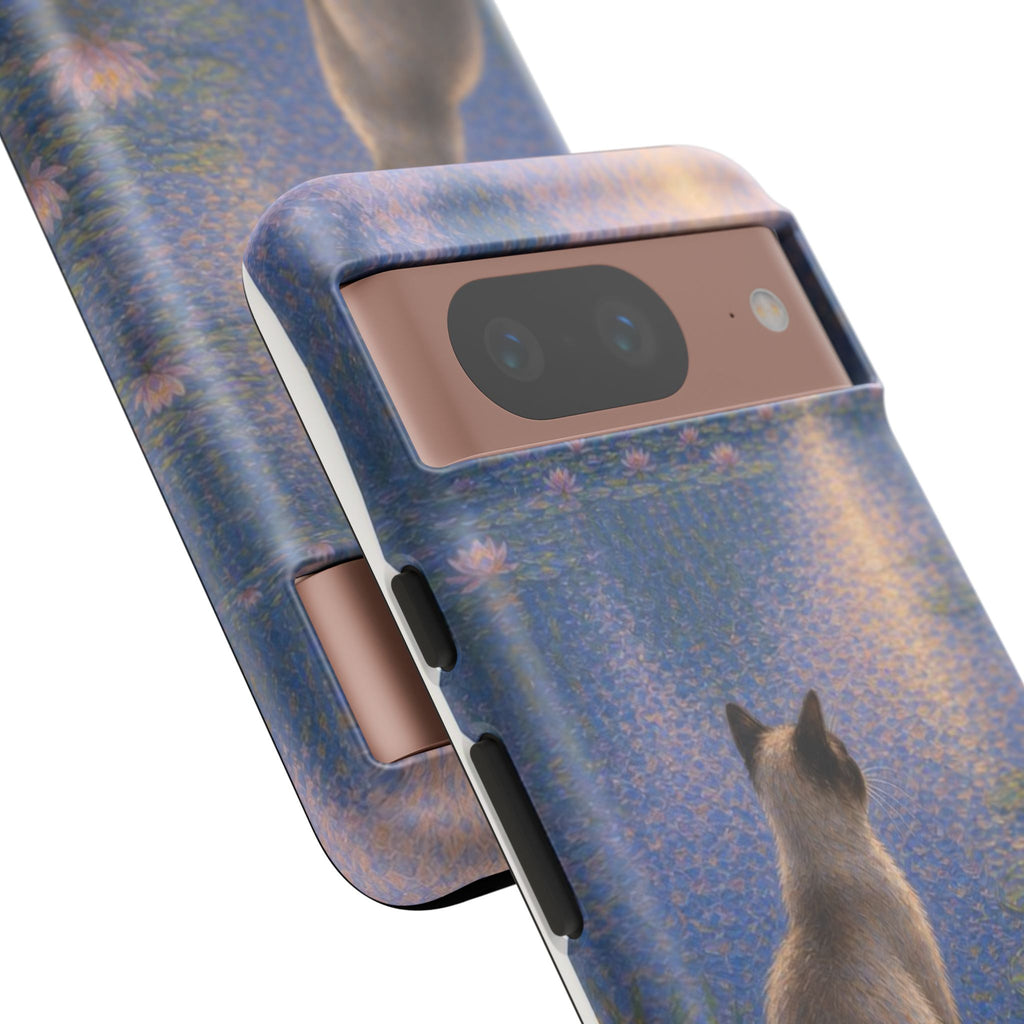 Cat Moonlight Phone Case — Serene Siamese by Lily Pond