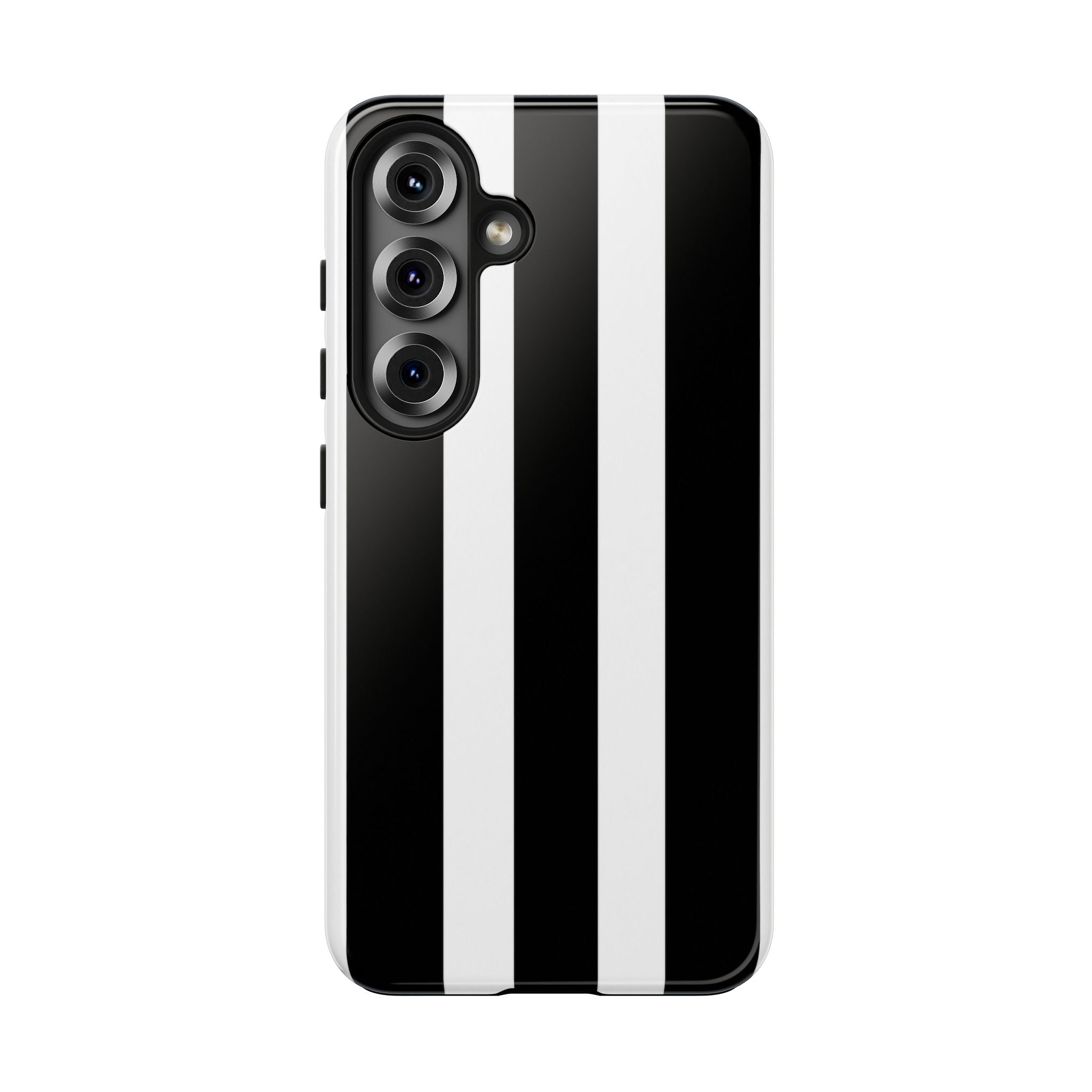 Black & White Bold Stripe Phone Case — Tough Protective Cover