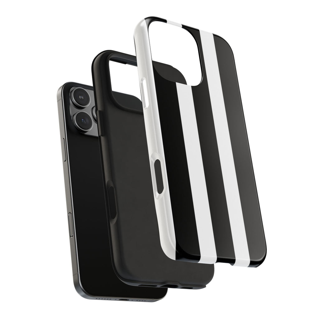 Black & White Bold Stripe Phone Case — Tough Protective Cover