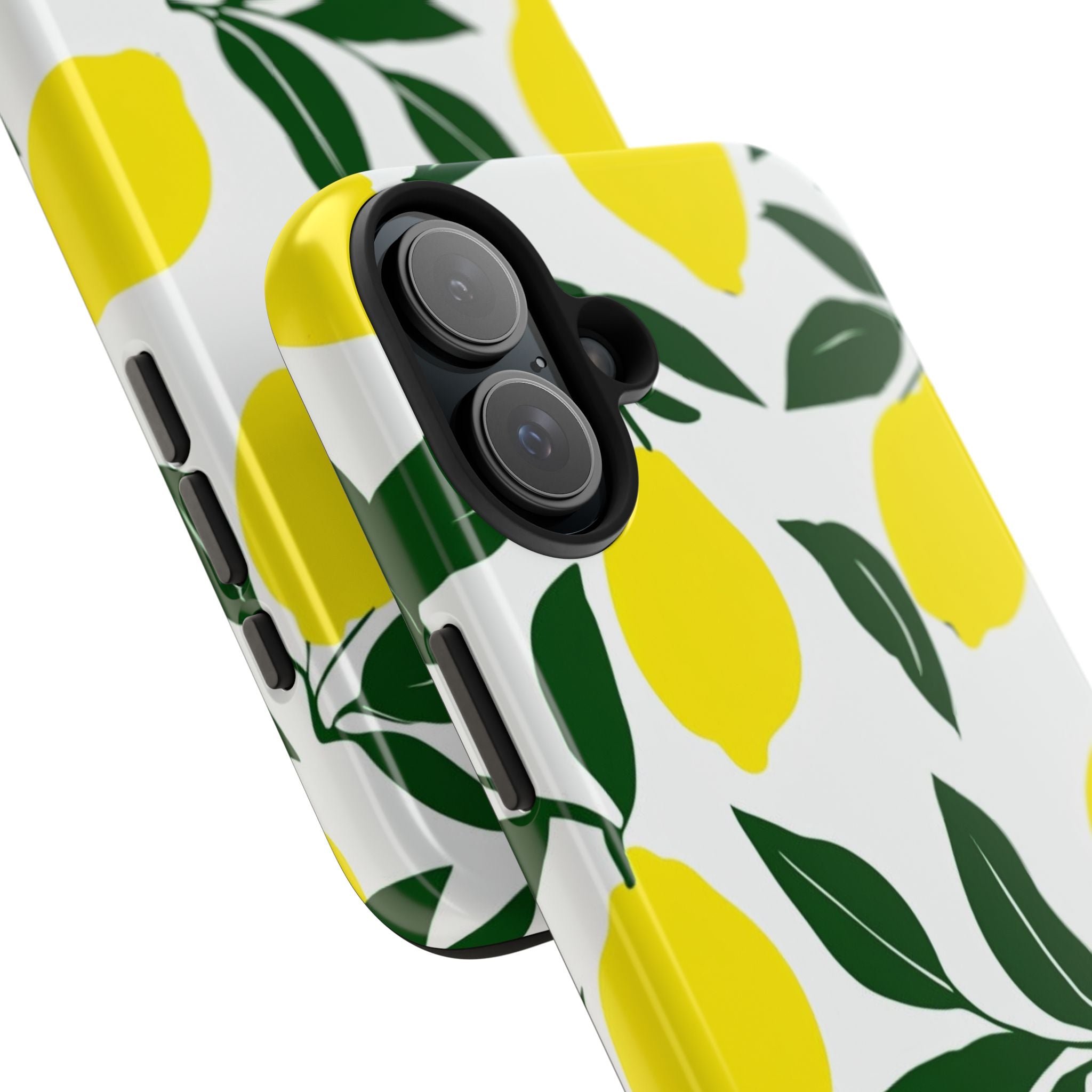 Lemon Pattern Tough Phone Case — Bright Citrus Protective Phone Cover