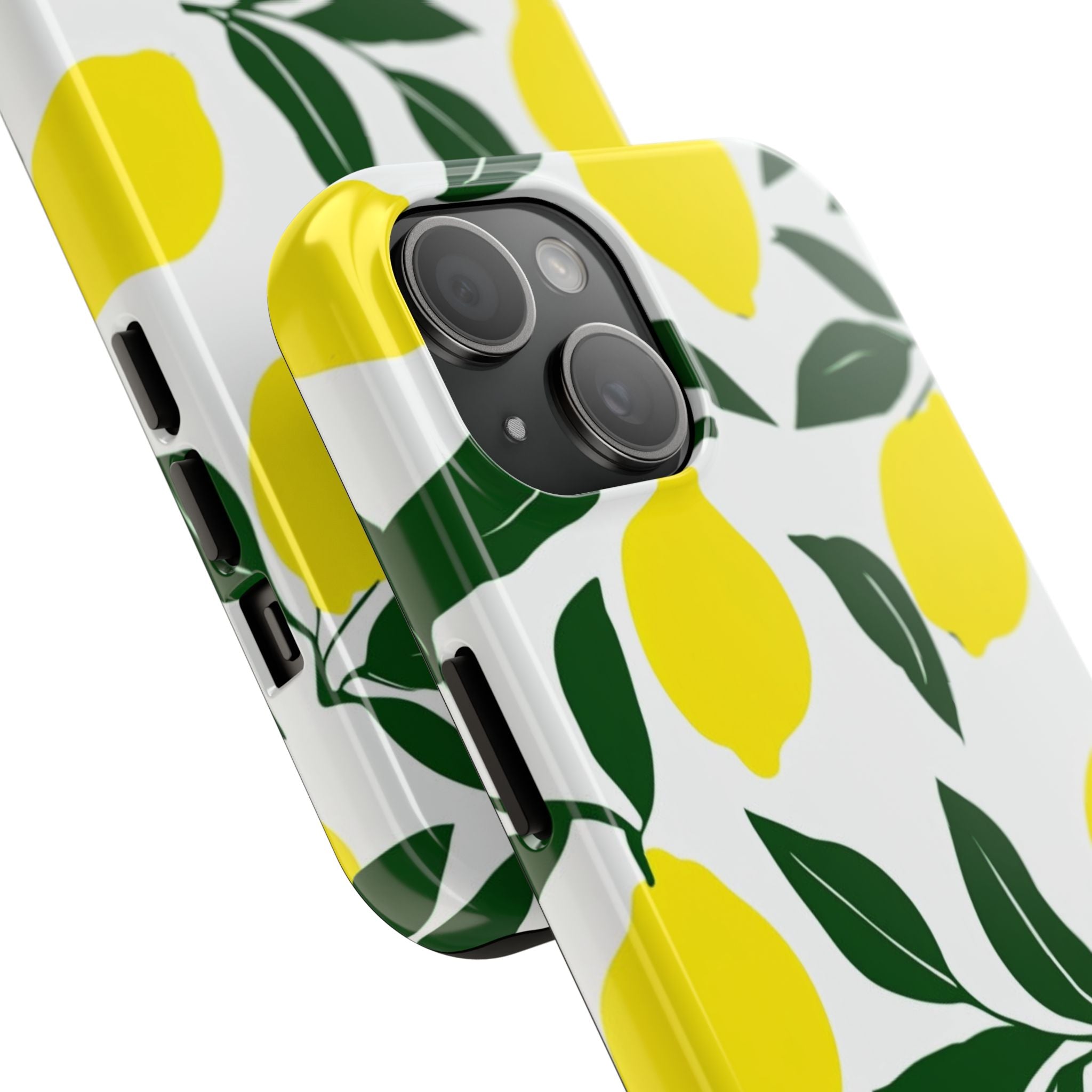 Lemon Pattern Tough Phone Case — Bright Citrus Protective Phone Cover