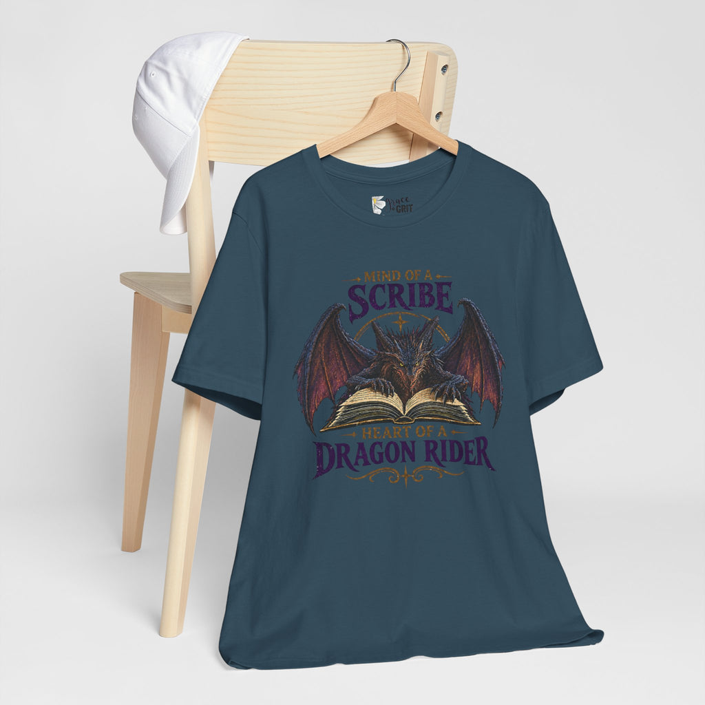 Scribe Dragon Rider T-Shirt — "Mind of a Scribe, Heart of a Dragon Rider" Fantasy Tee