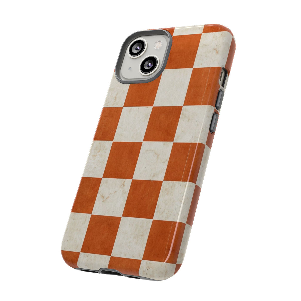Vintage Orange Checkerboard Tough Phone Case