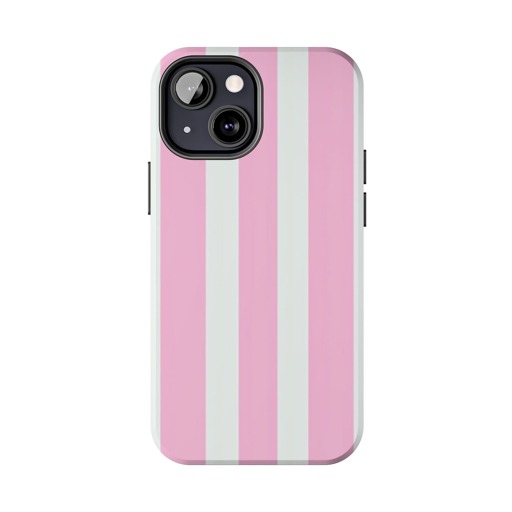 Pink & White Stripe Tough Phone Case — Protective Stripe iPhone Cover