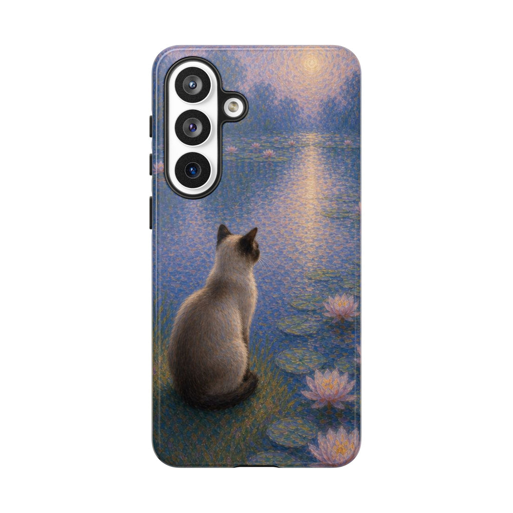 Cat Moonlight Phone Case — Serene Siamese by Lily Pond