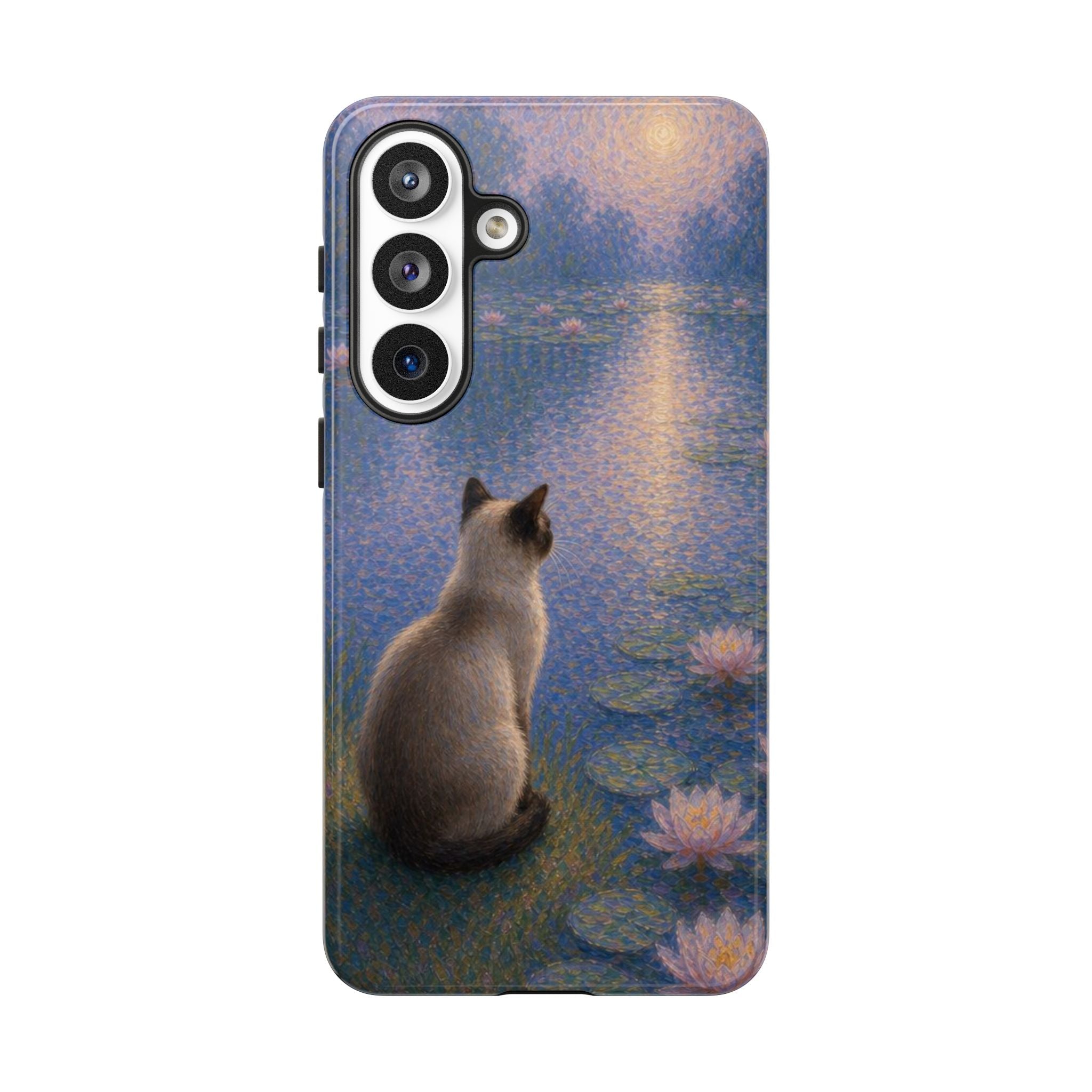 Cat Moonlight Phone Case — Serene Siamese by Lily Pond