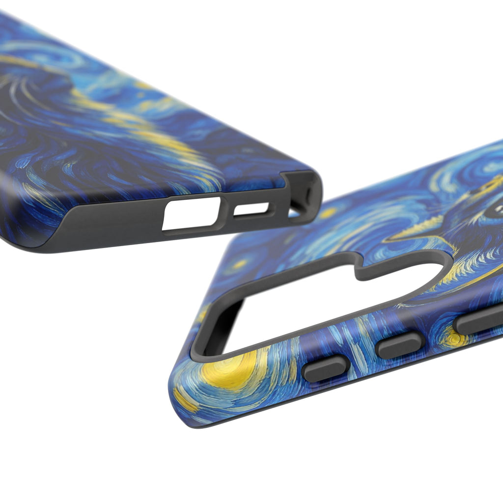 Starry Night Cat Phone Case — Van GoghStyle Blue Galaxy iPhone Cover