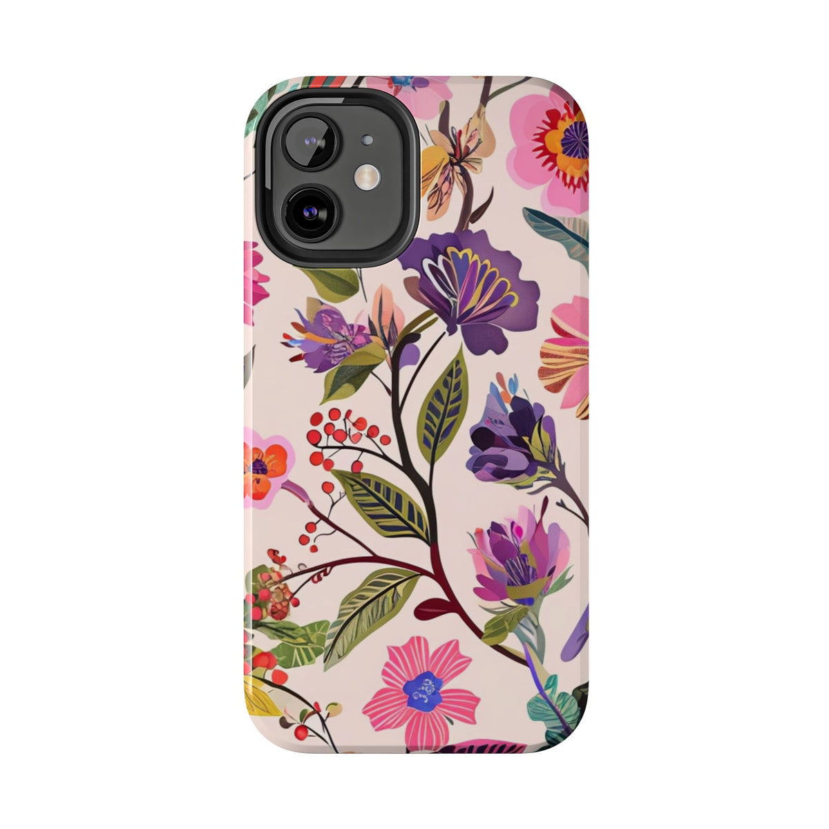 Floral Tough Phone Case – Colorful Botanical Flower Design