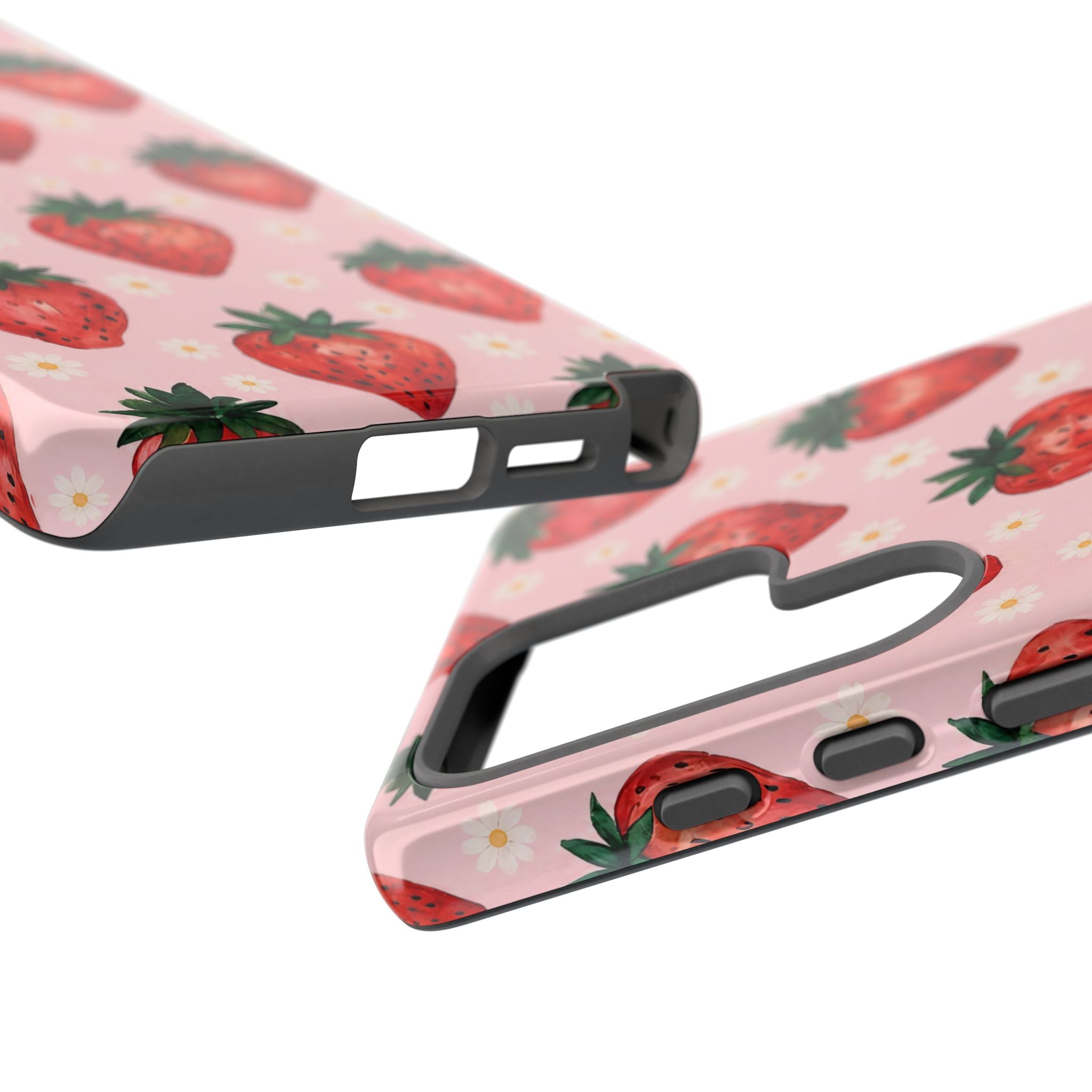 Strawberry Pattern Tough Case — Cute Pink Fruit Phone Case