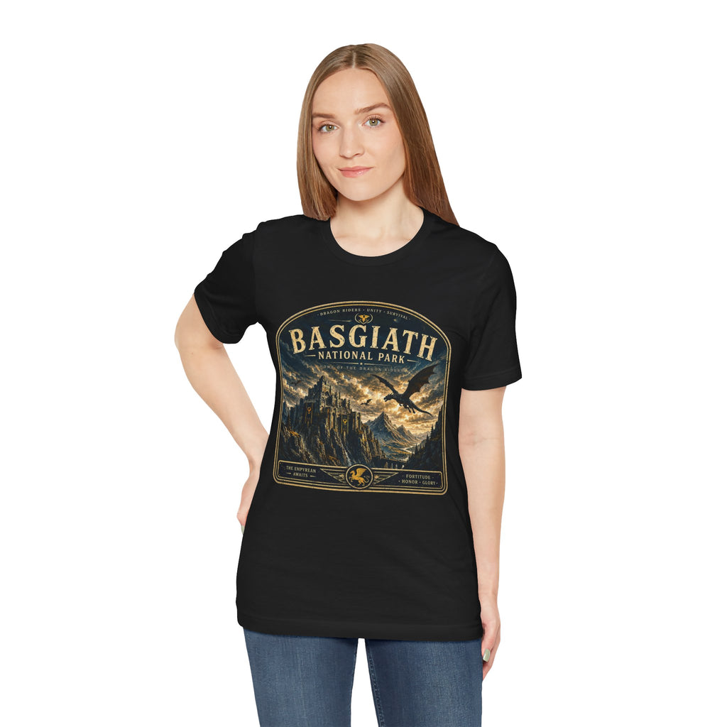 Basgiath National Park Graphic Tee – Vintage Mountain Adventure T-Shirt