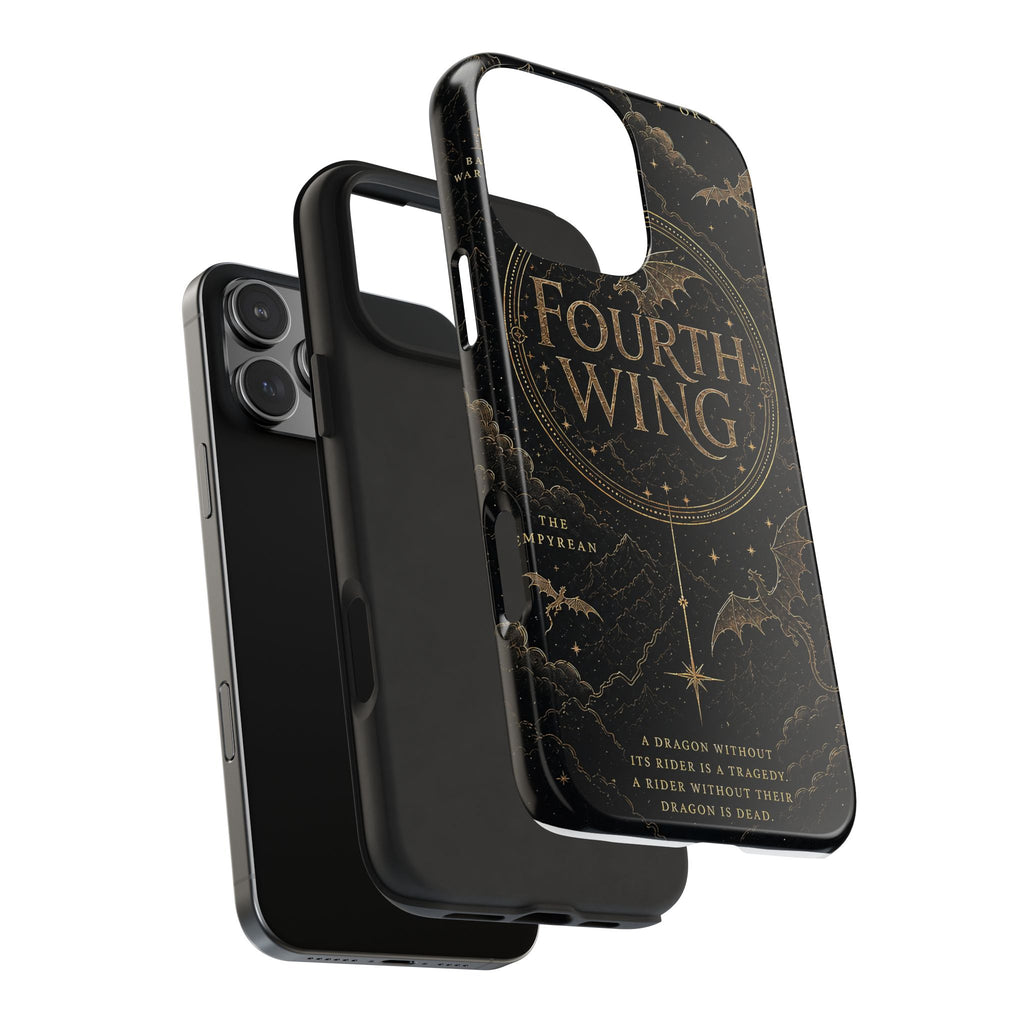 Fourth Wing Tough Phone Case — Dark Fantasy Dragon Design, 'Fly or Die' Quote