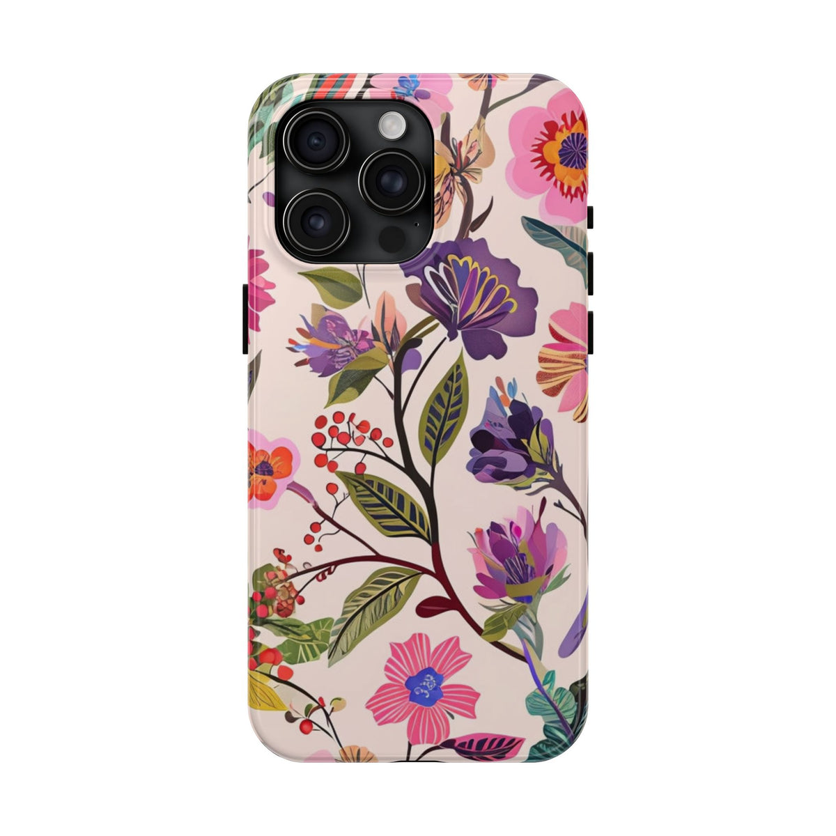 Floral Tough Phone Case – Colorful Botanical Flower Design