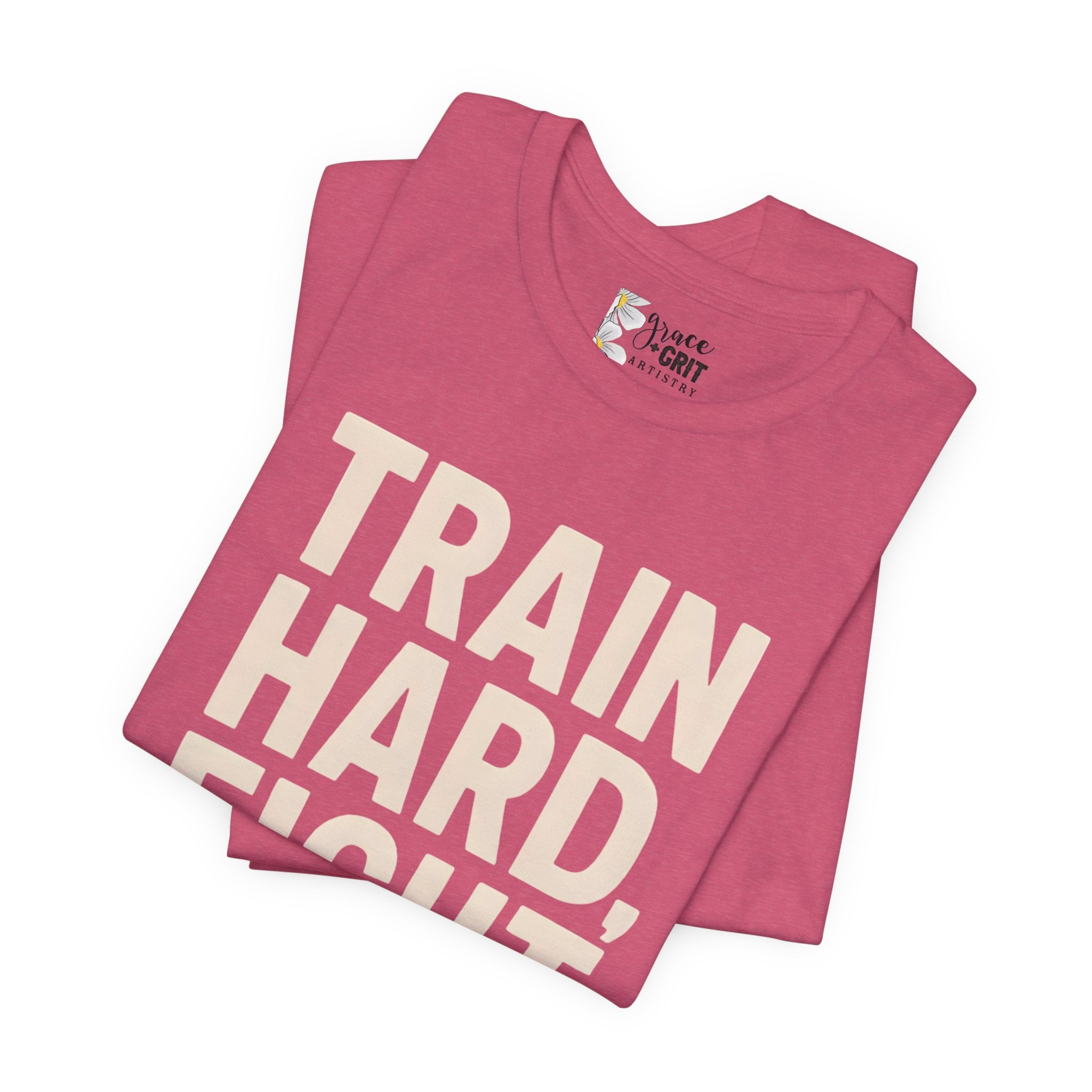 Train Hard Fight Easy Tee | Motivational Gym Workout Shirt
