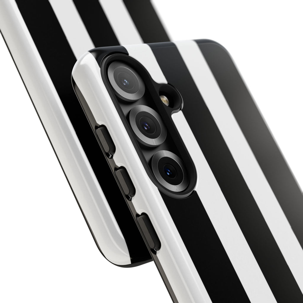 Black & White Vertical Stripe Phone Case — Tough Protective iPhone Cover