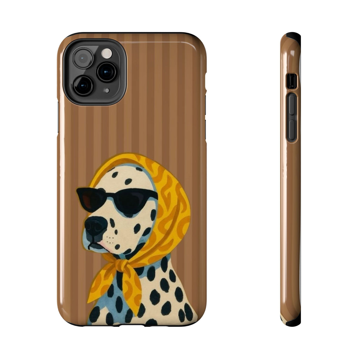 Dalmatian in Scarf Tough Phone Case — Retro Dog Print Protective Cover