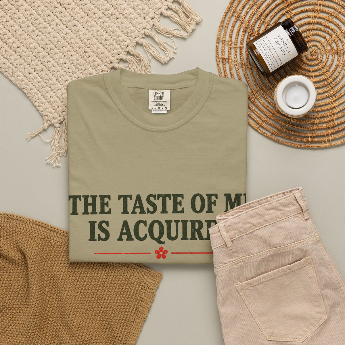 T-Shirt — "The Taste of Me Is Acquired" Funny Self-Description Tee