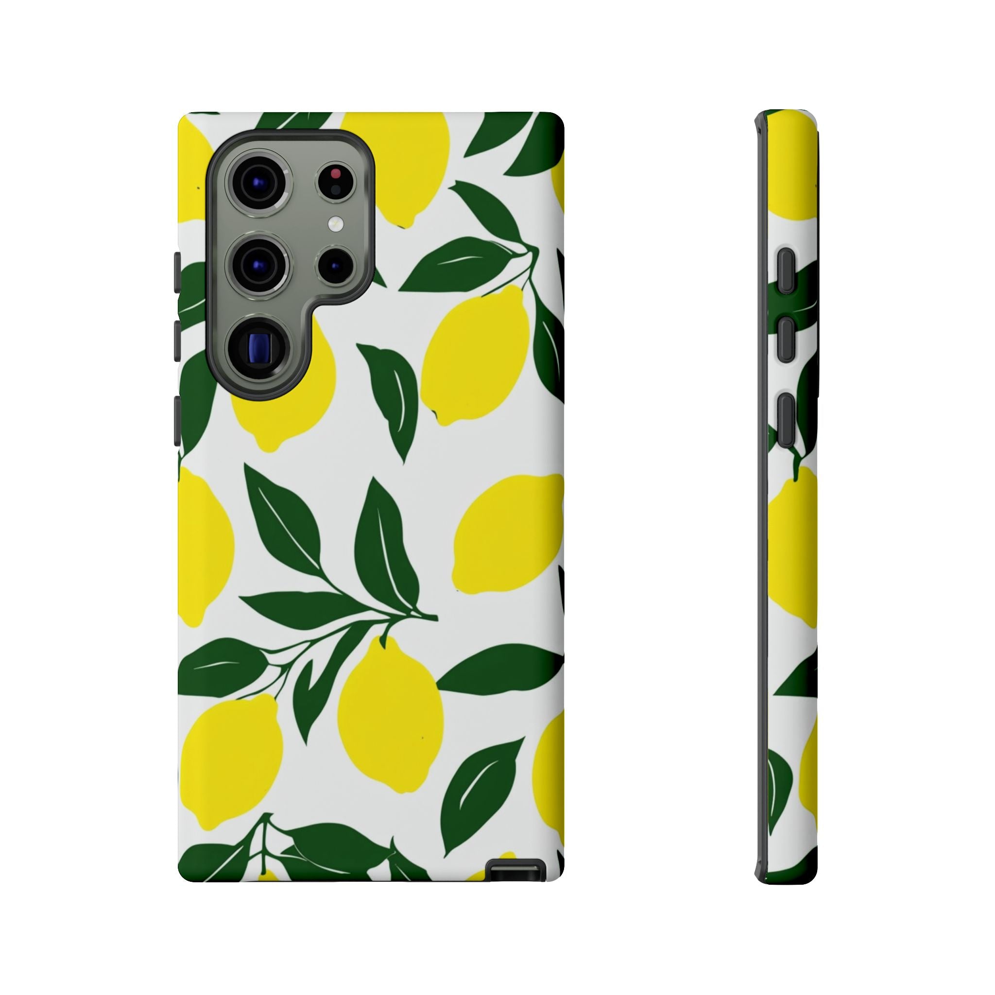Lemon Pattern Tough Phone Case — Bright Citrus Protective Cover