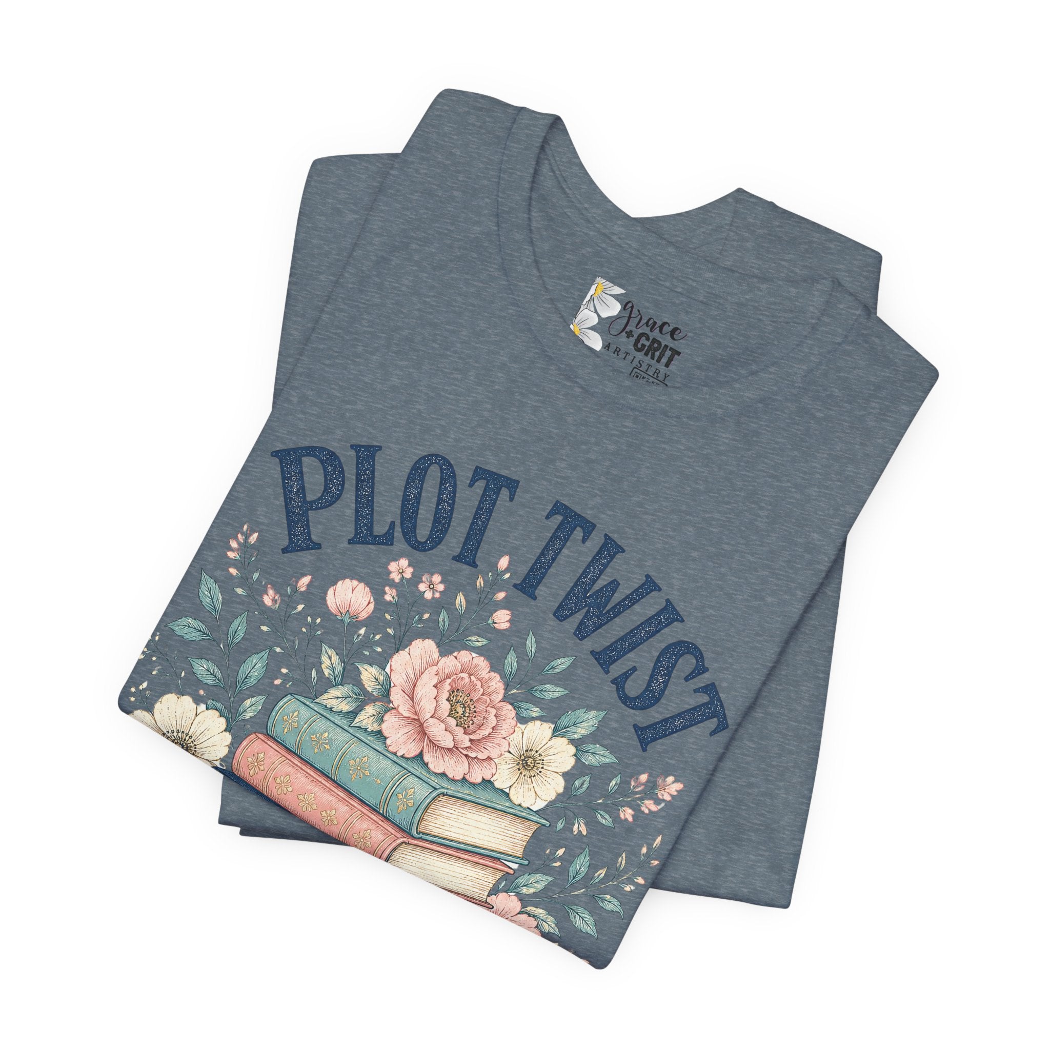 Plot Twist Survivor Tee — Floral Books Graphic T-Shirt for Book Lovers