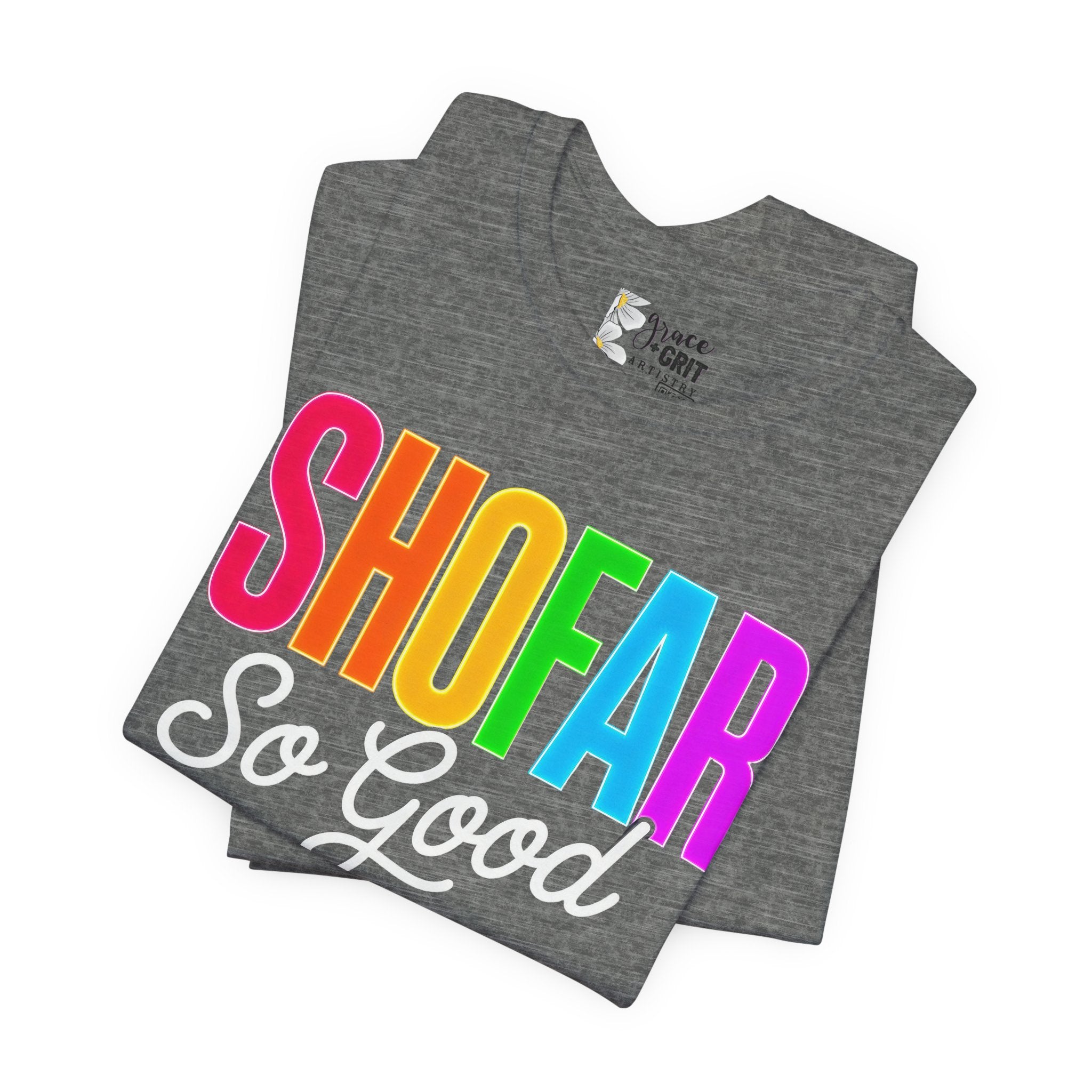 Shofar So Good Tee - Colorful Jewish Holiday Rosh Hashanah T-Shirt