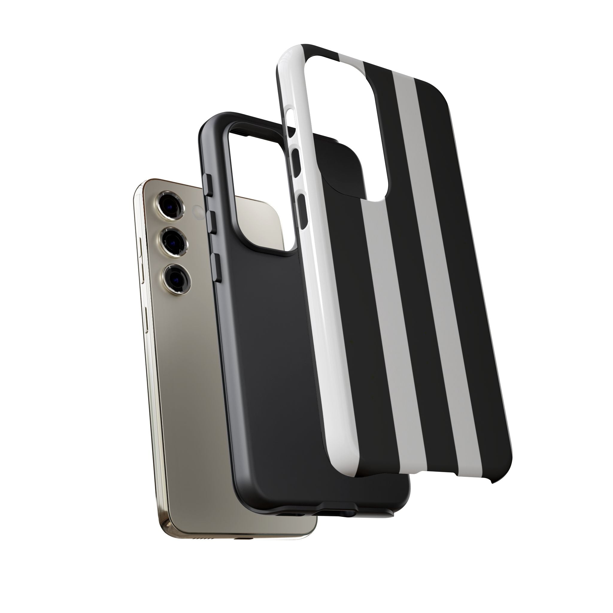 Black & White Vertical Stripe Phone Case — Tough Protective iPhone Cover