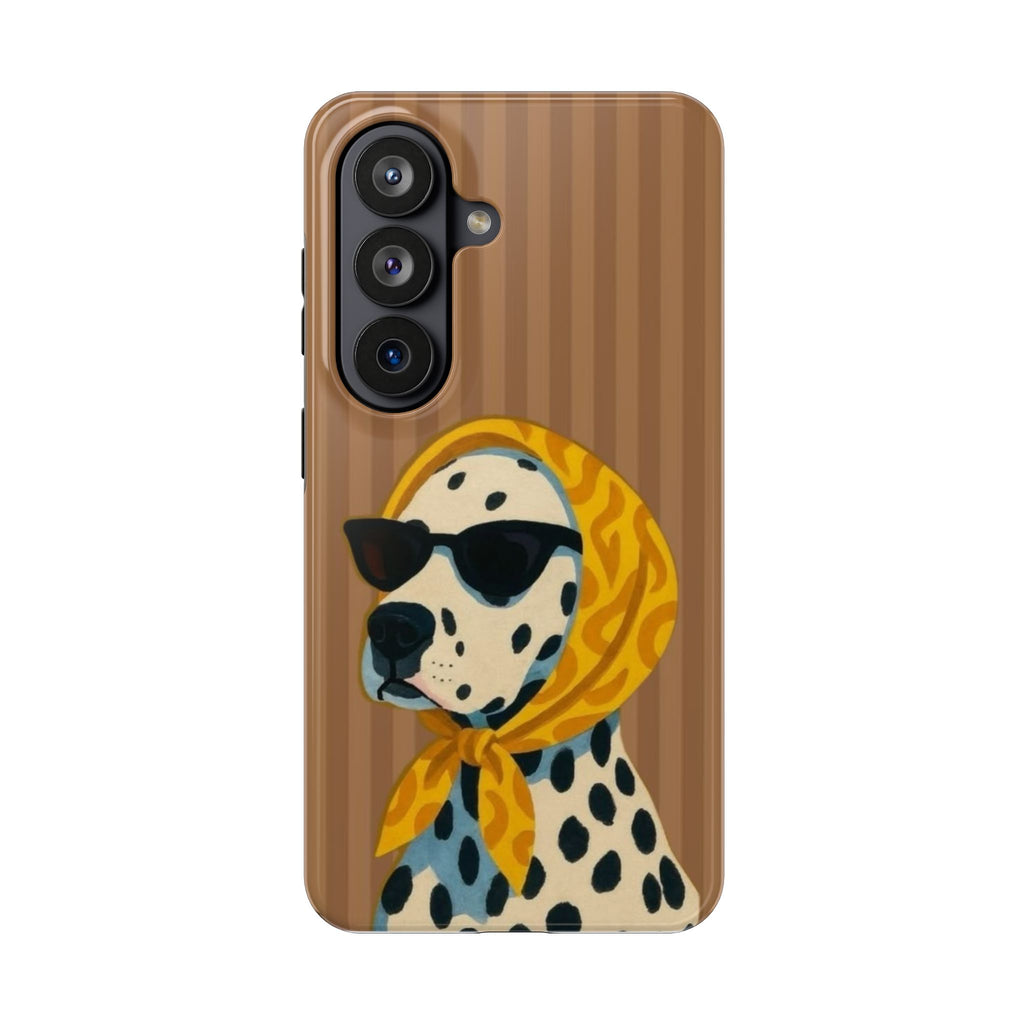 Dalmatian in Scarf Tough Phone Case — Retro Dog Print Protective Cover