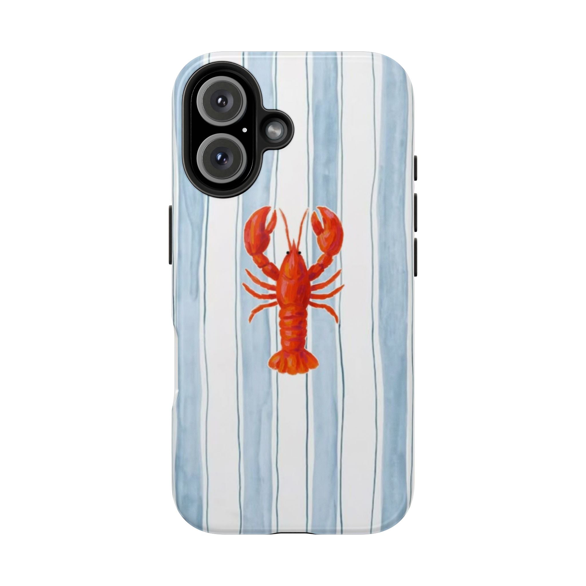 Lobster Stripe Tough Phone Case — Coastal Nautical Protective Cover