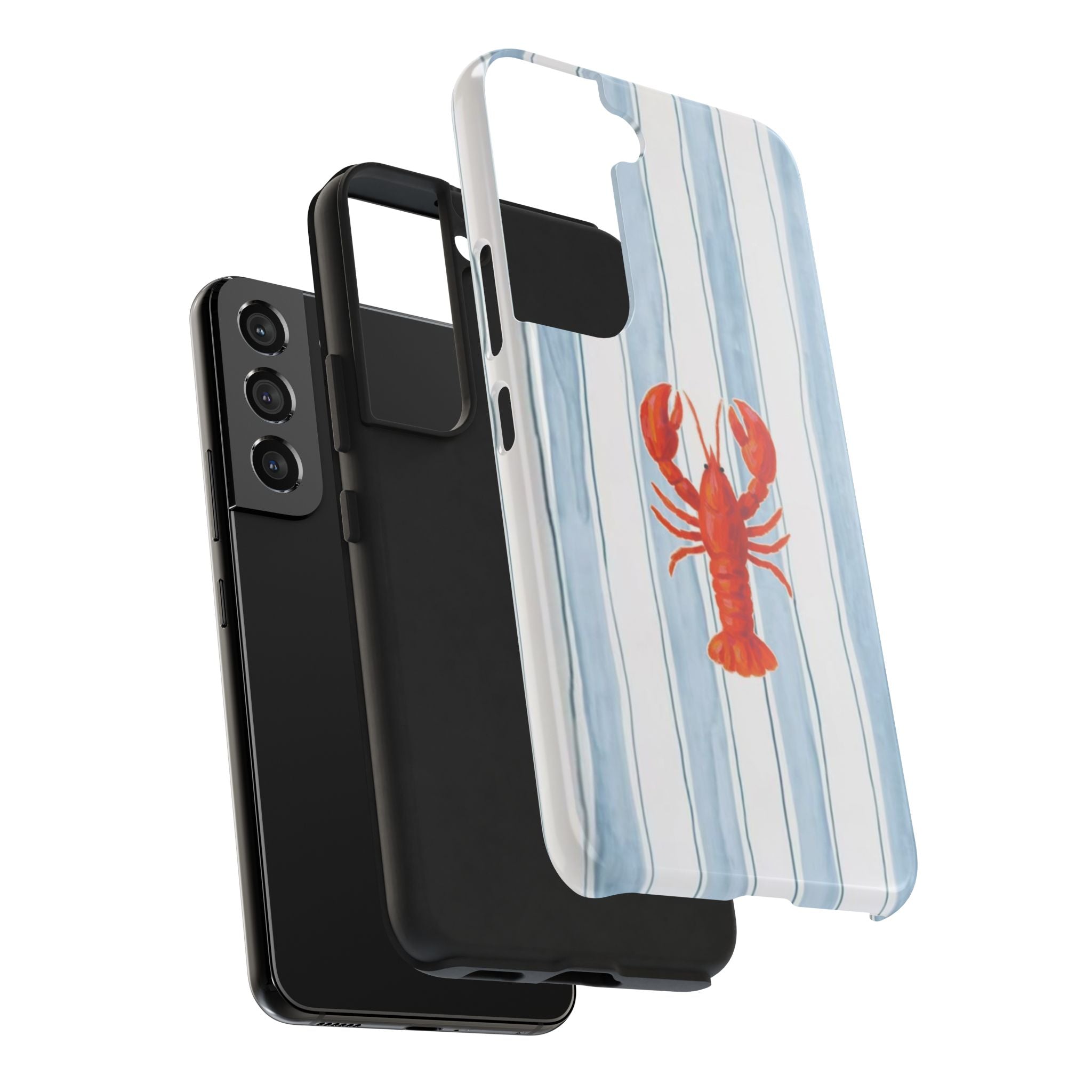 Lobster Stripe Tough Phone Case — Coastal Nautical Protective Cover