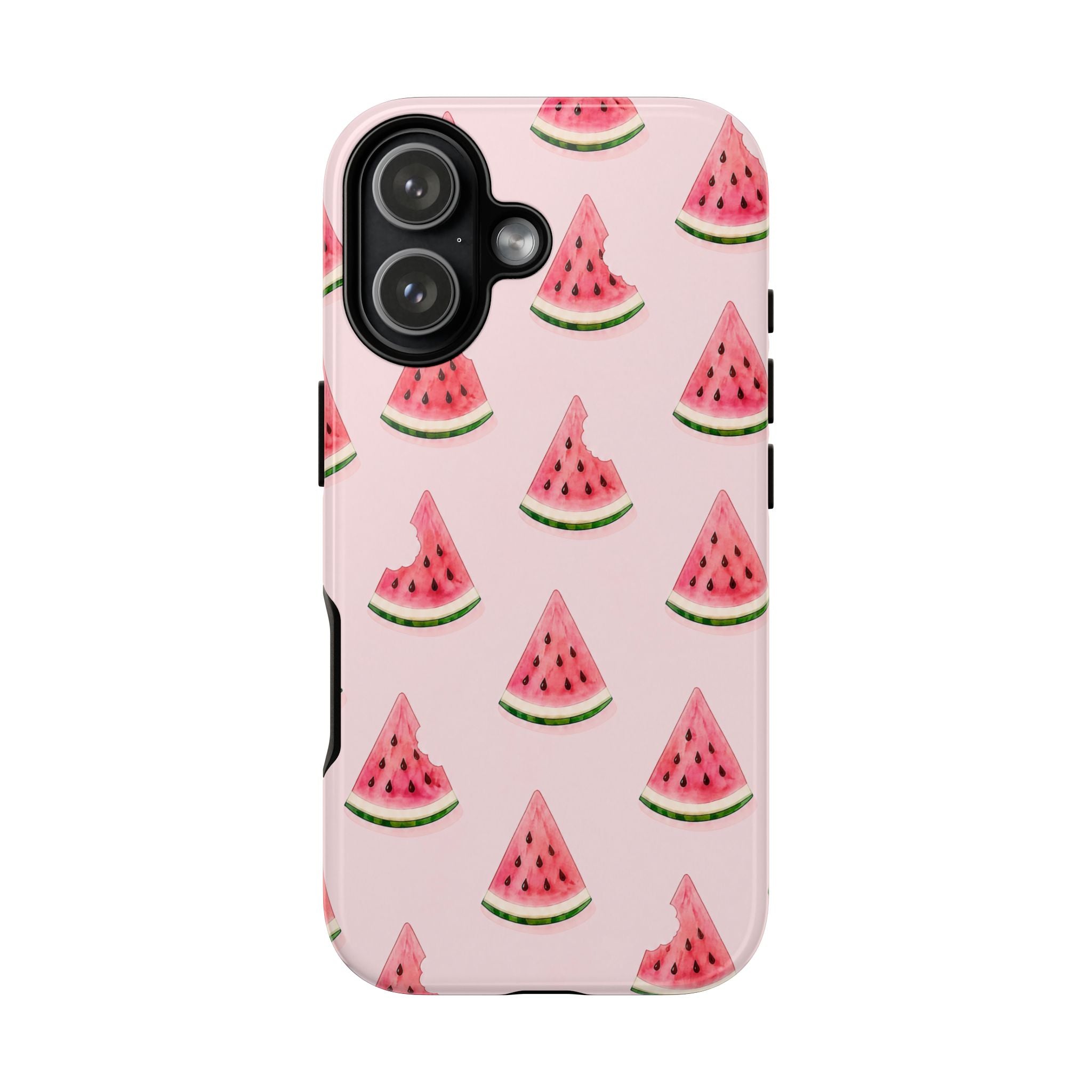 Watermelon Pattern Tough Phone Case — Pink Fruit Slice Protective Case