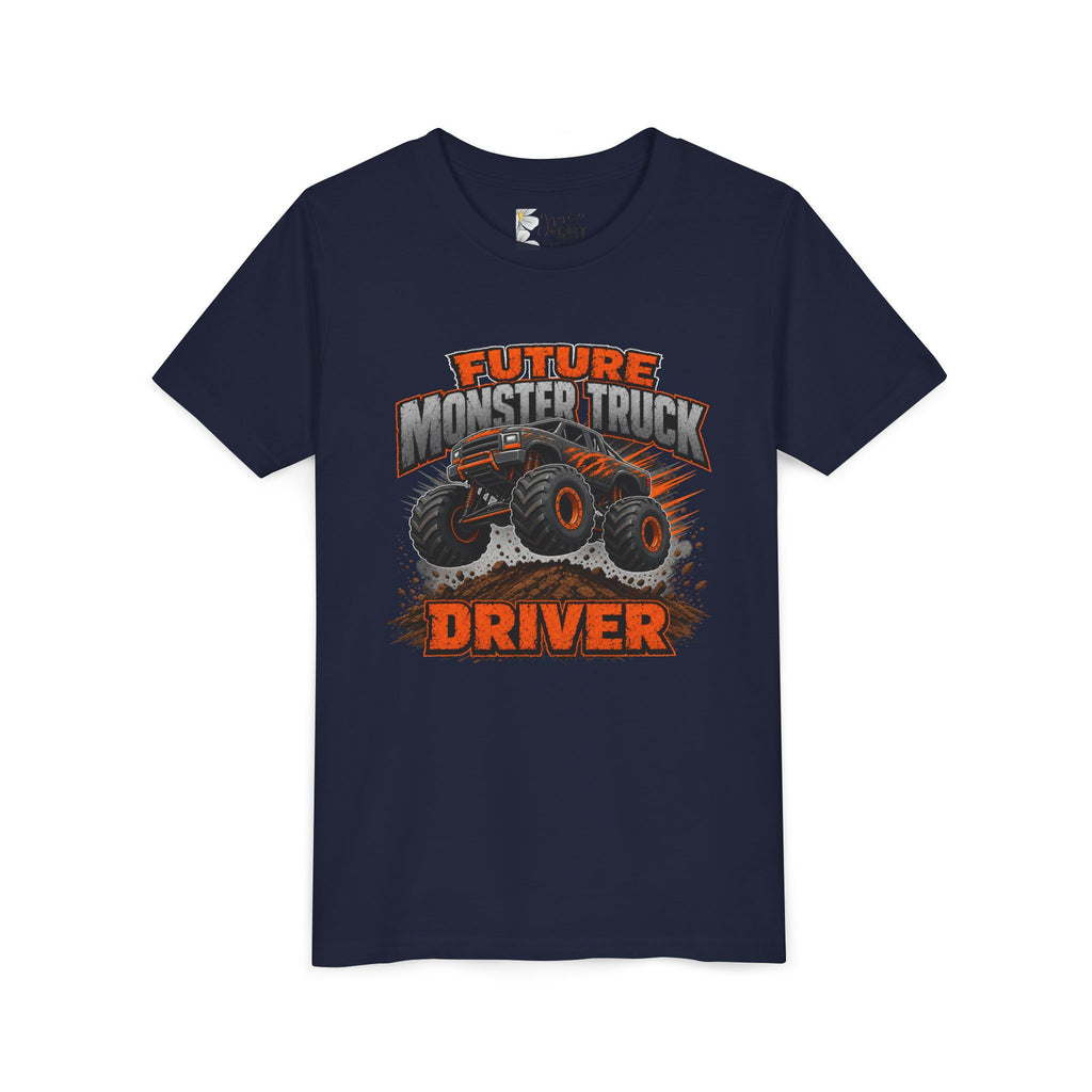 Future Monster Truck Driver Youth Tee — Kids Graphic Truck Shirt for Little Fans