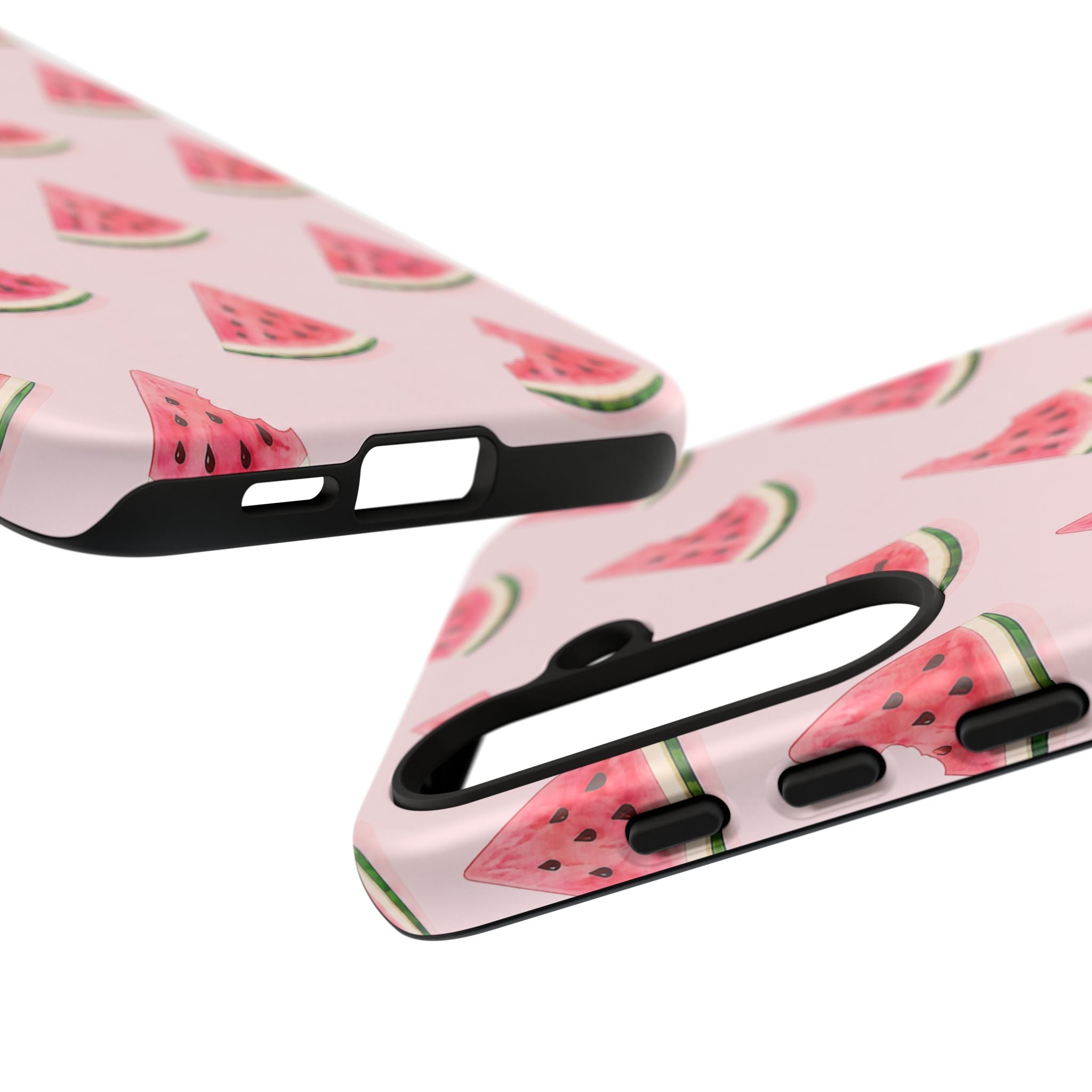 Watermelon Pattern Tough Phone Case — Pink Fruit Slice Protective Case