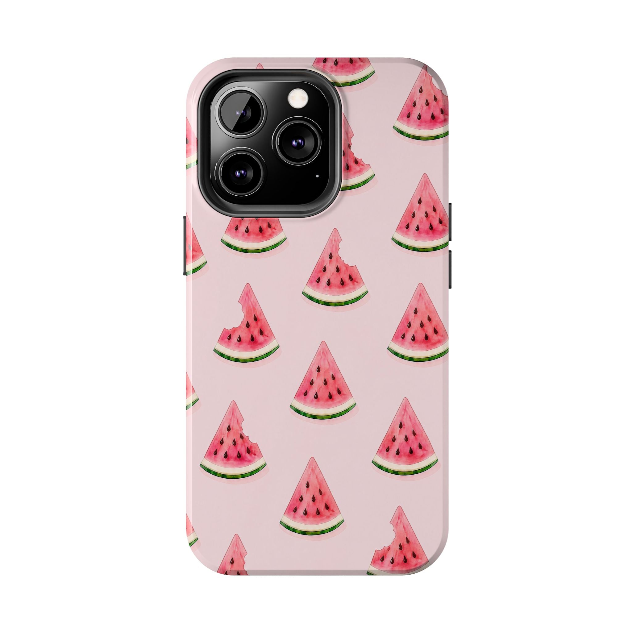 Watermelon Slice Tough Phone Case — Pink Fruit Pattern, Summer Phone Cover