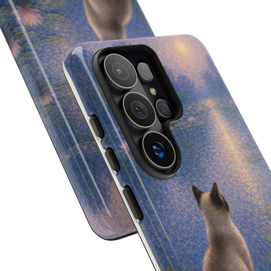 Cat Moonlight Phone Case — Serene Siamese by Lily Pond