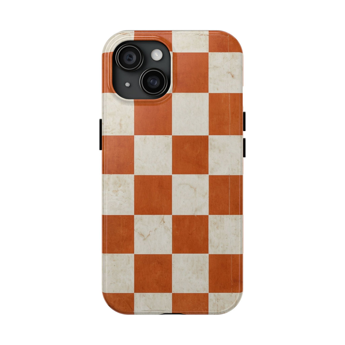 Orange and Cream Checkerboard Tough Phone Case