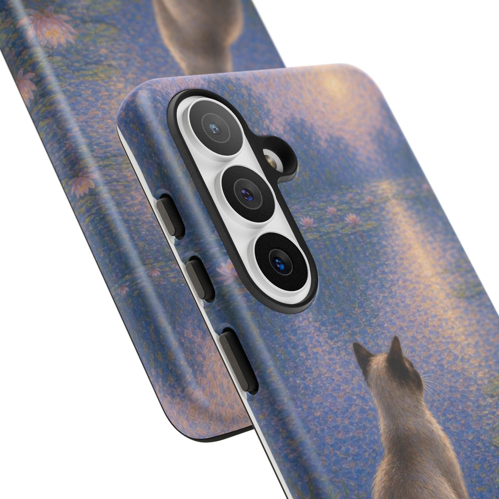 Cat Moonlight Phone Case — Serene Siamese by Lily Pond