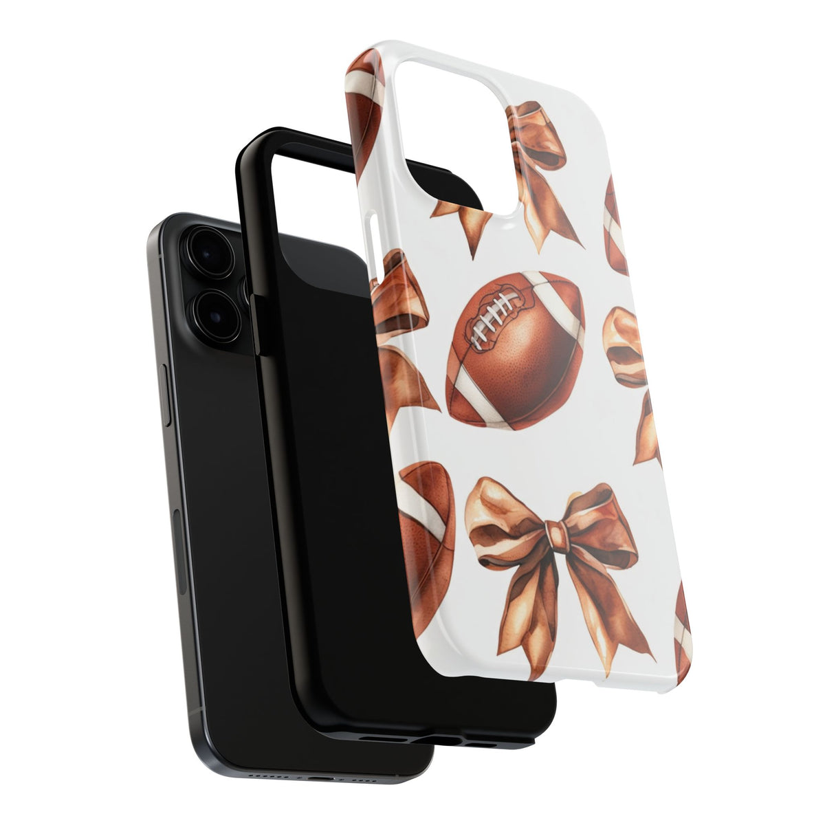 Tough Phone Case – Football & Bow Pattern